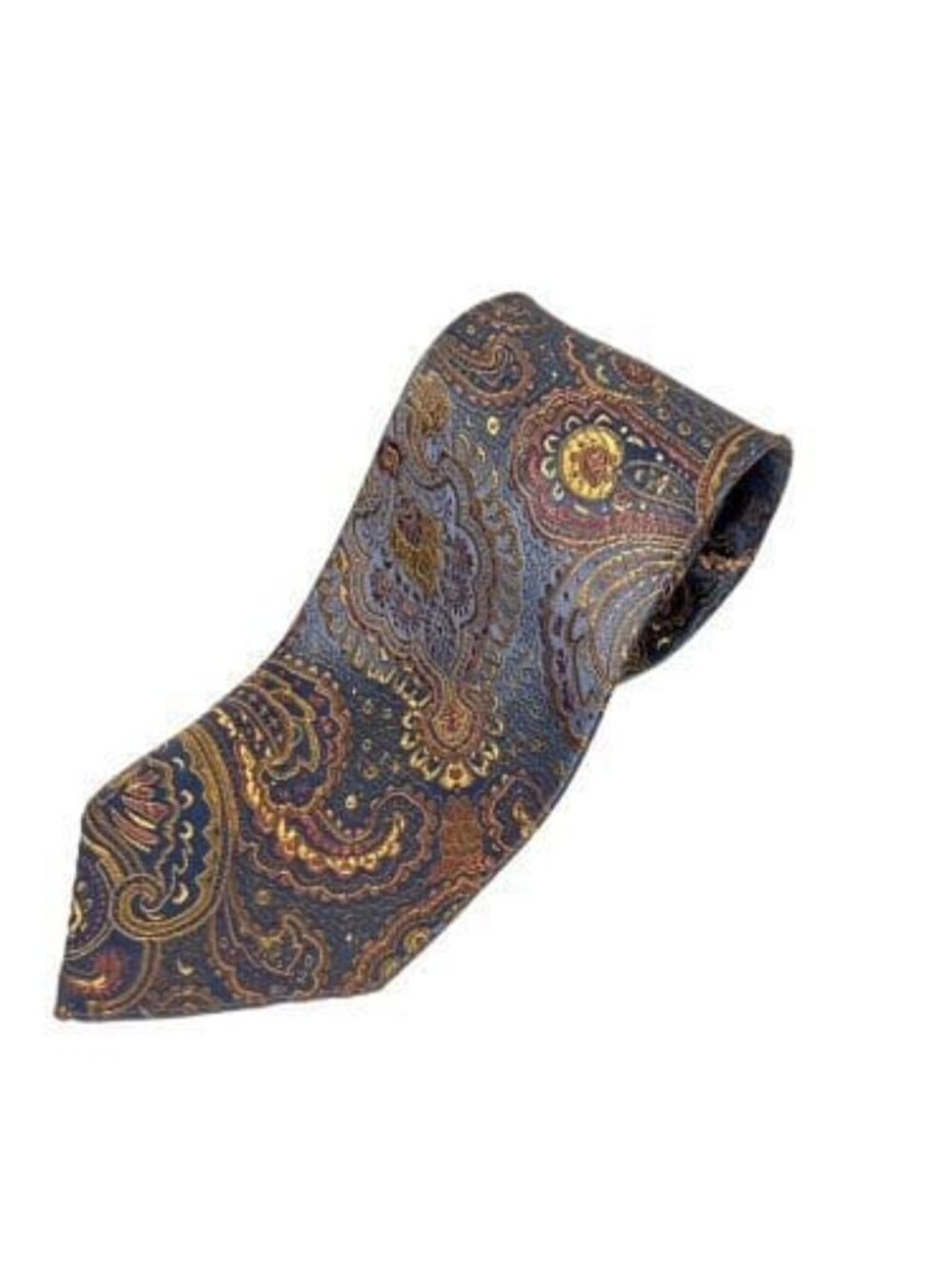 Paisley Pattern Brocade Men’s Tie | Gray & Gold